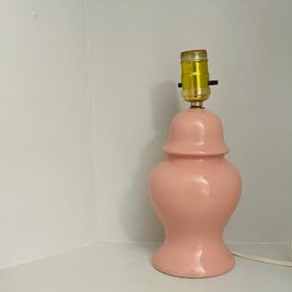 Porcelain Pink  Ginger Jar Table Lamp,  Small Electrical Lamp Girl Bedroom Decor - Picture 2 of 11